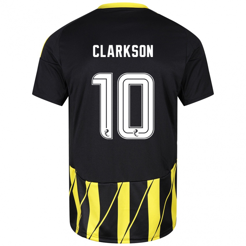 Niño Camiseta Leighton Clarkson #10 Negro Amarillo 2ª Equipación 2024/25 La Camisa