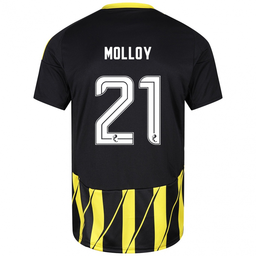 Niño Camiseta Gavin Molloy #21 Negro Amarillo 2ª Equipación 2024/25 La Camisa