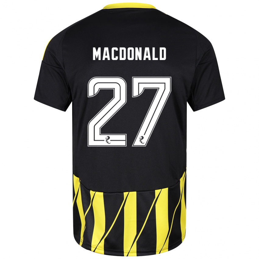 Niño Camiseta Angus Macdonald #27 Negro Amarillo 2ª Equipación 2024/25 La Camisa