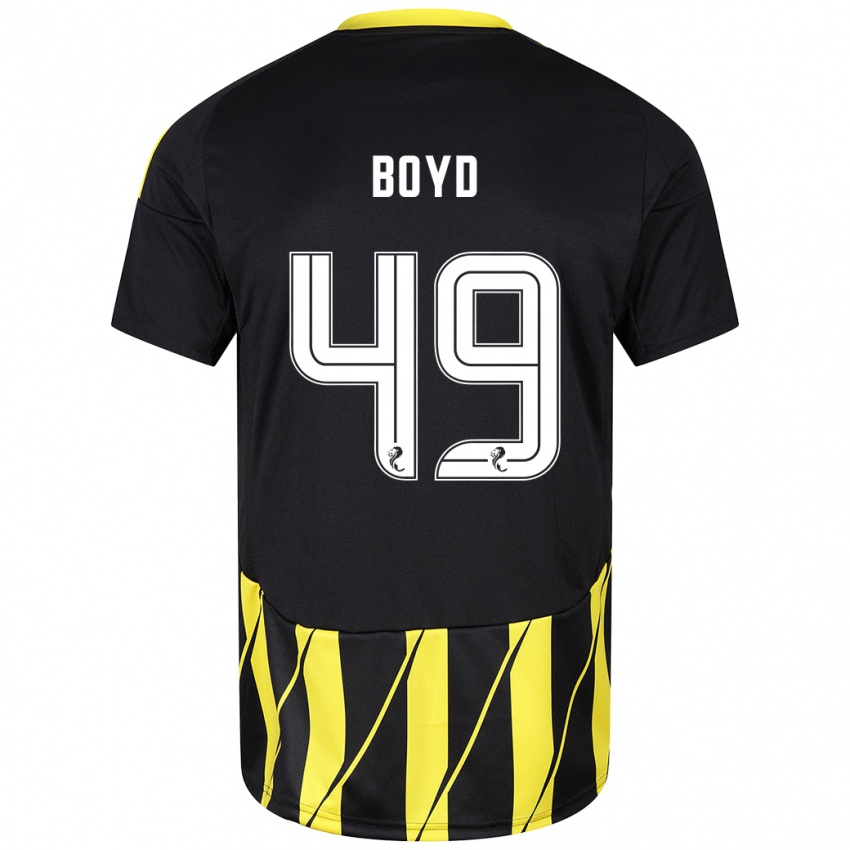 Niño Camiseta Fletcher Boyd #49 Negro Amarillo 2ª Equipación 2024/25 La Camisa