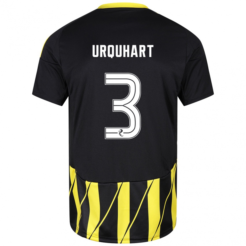 Niño Camiseta Millie Urquhart #3 Negro Amarillo 2ª Equipación 2024/25 La Camisa