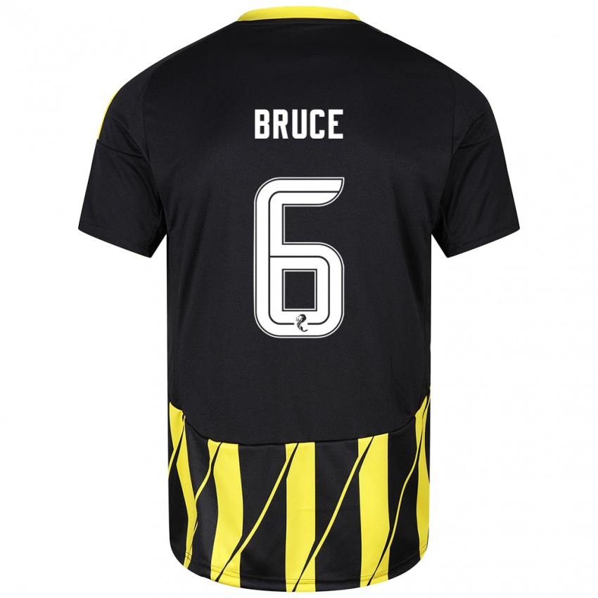 Niño Camiseta Natasha Bruce #6 Negro Amarillo 2ª Equipación 2024/25 La Camisa