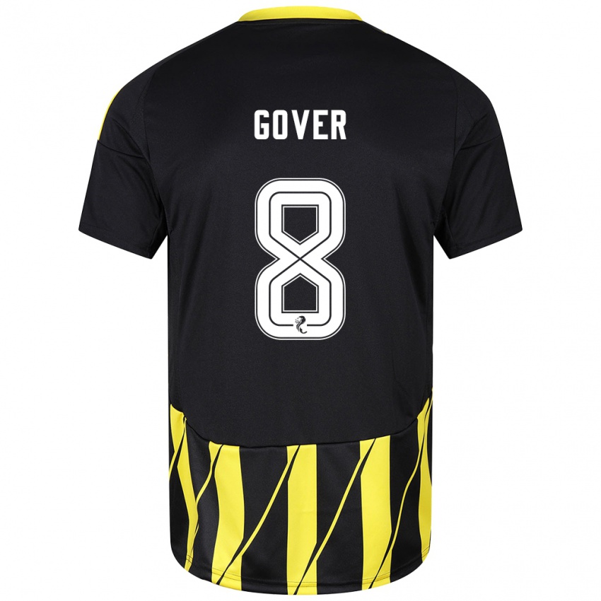 Niño Camiseta Chloe Gover #8 Negro Amarillo 2ª Equipación 2024/25 La Camisa