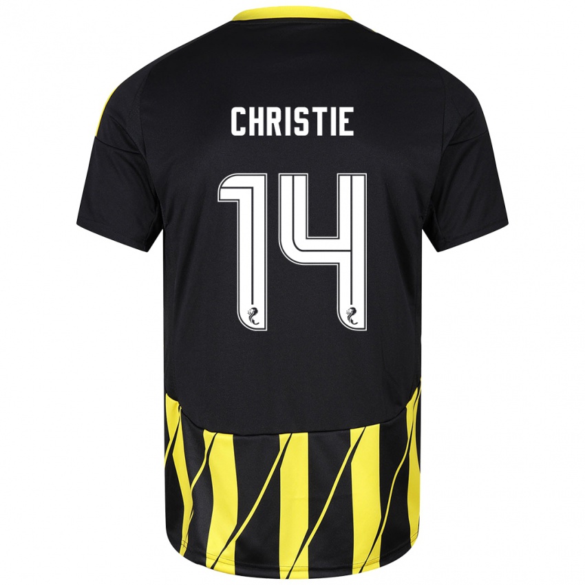 Niño Camiseta Mya Christie #14 Negro Amarillo 2ª Equipación 2024/25 La Camisa