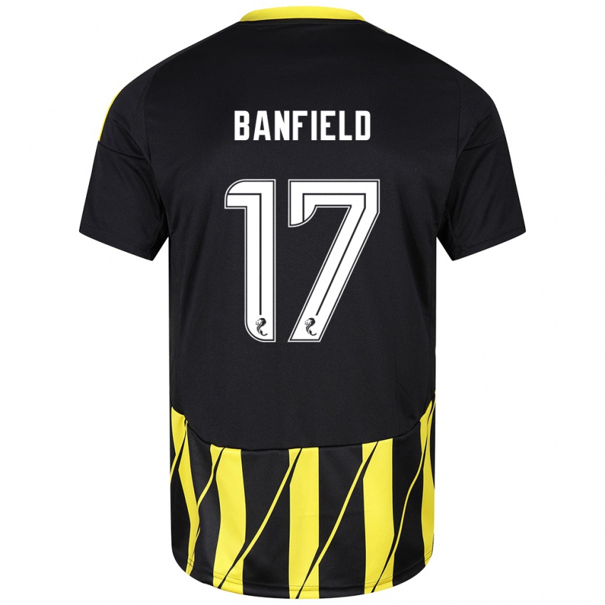 Niño Camiseta Keeley Banfield #17 Negro Amarillo 2ª Equipación 2024/25 La Camisa