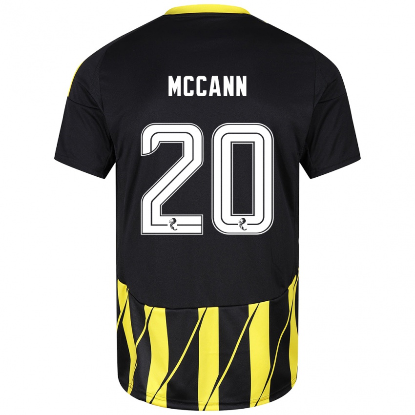 Niño Camiseta Annalisa Mccann #20 Negro Amarillo 2ª Equipación 2024/25 La Camisa