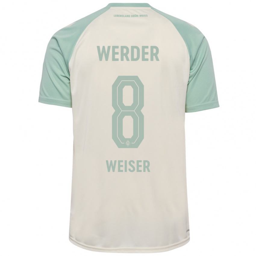 Niño Camiseta Mitchell Weiser #8 Blanquecino Verde Claro 2ª Equipación 2024/25 La Camisa