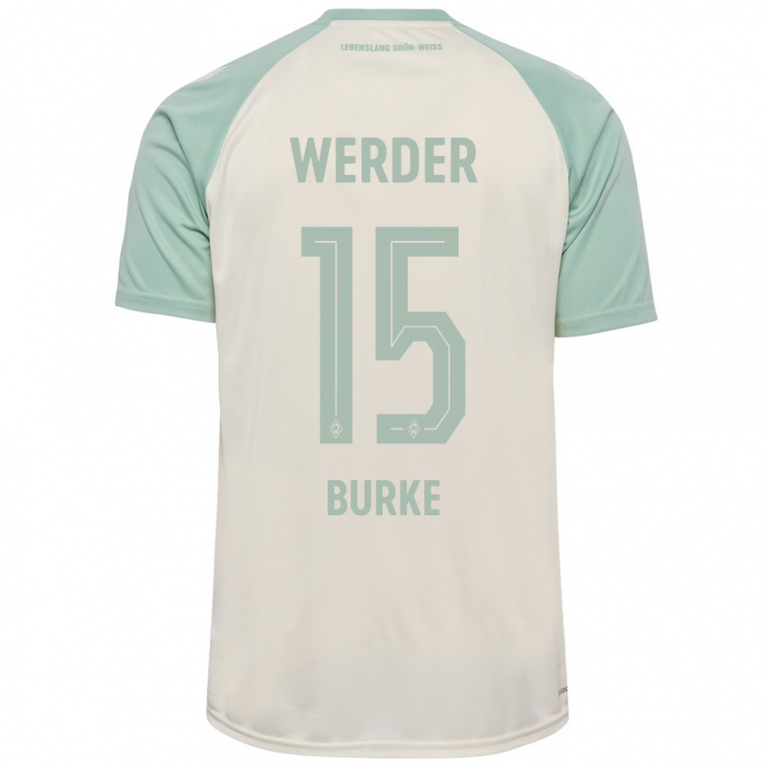 Niño Camiseta Oliver Burke #15 Blanquecino Verde Claro 2ª Equipación 2024/25 La Camisa