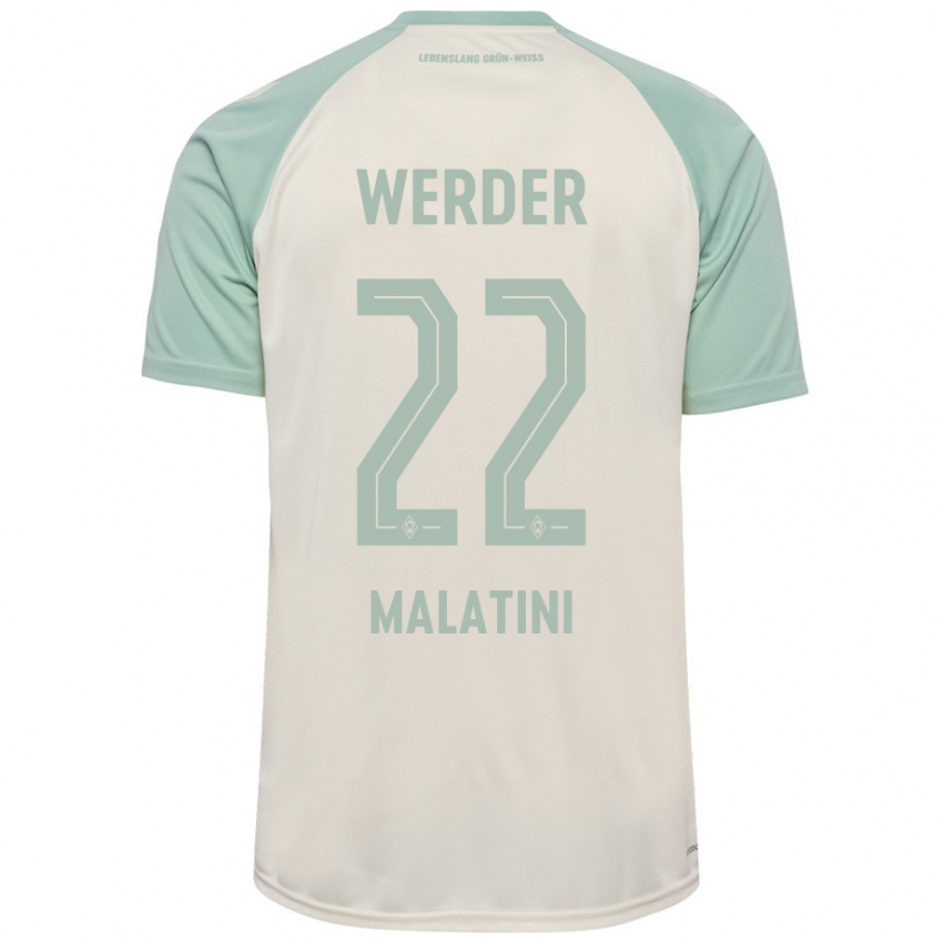 Niño Camiseta Julián Malatini #22 Blanquecino Verde Claro 2ª Equipación 2024/25 La Camisa