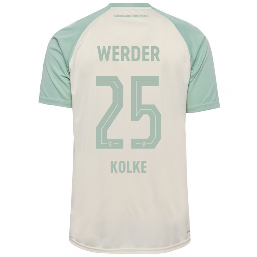 Niño Camiseta Markus Kolke #25 Blanquecino Verde Claro 2ª Equipación 2024/25 La Camisa