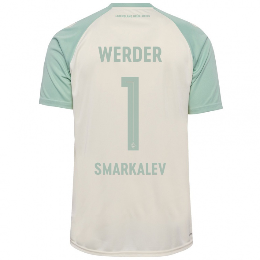 Niño Camiseta Stefan Smarkalev #1 Blanquecino Verde Claro 2ª Equipación 2024/25 La Camisa