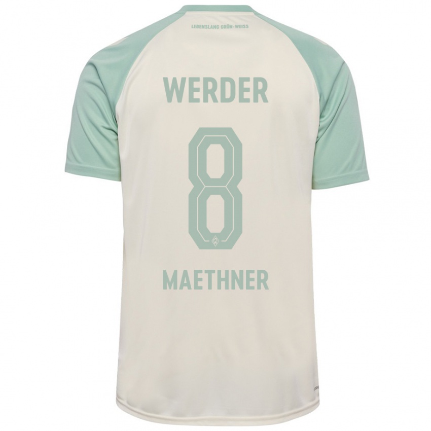 Niño Camiseta Finn Maethner #8 Blanquecino Verde Claro 2ª Equipación 2024/25 La Camisa