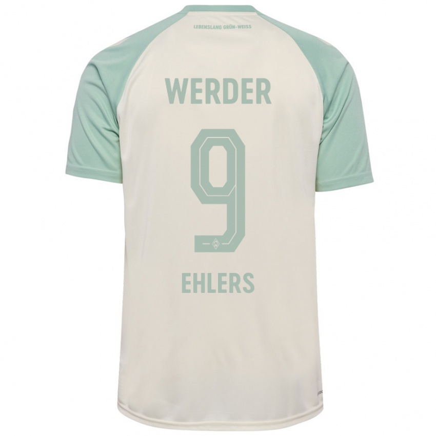 Niño Camiseta Jannic Ehlers #9 Blanquecino Verde Claro 2ª Equipación 2024/25 La Camisa