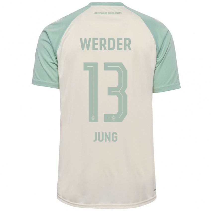 Niño Camiseta Seong-Hyeon Jung #13 Blanquecino Verde Claro 2ª Equipación 2024/25 La Camisa