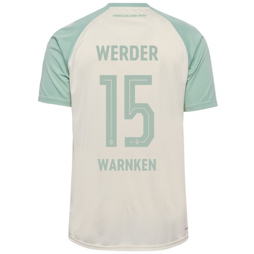 Niño Camiseta Jannes Warnken #15 Blanquecino Verde Claro 2ª Equipación 2024/25 La Camisa