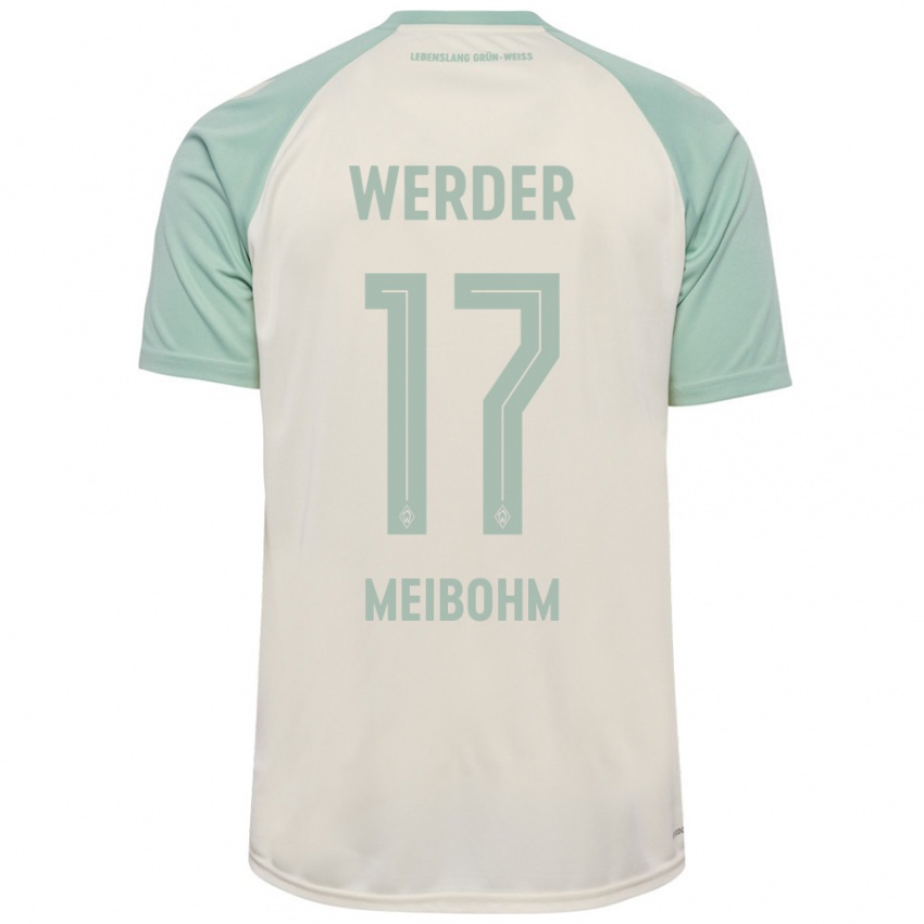 Niño Camiseta Joel Meibohm #17 Blanquecino Verde Claro 2ª Equipación 2024/25 La Camisa