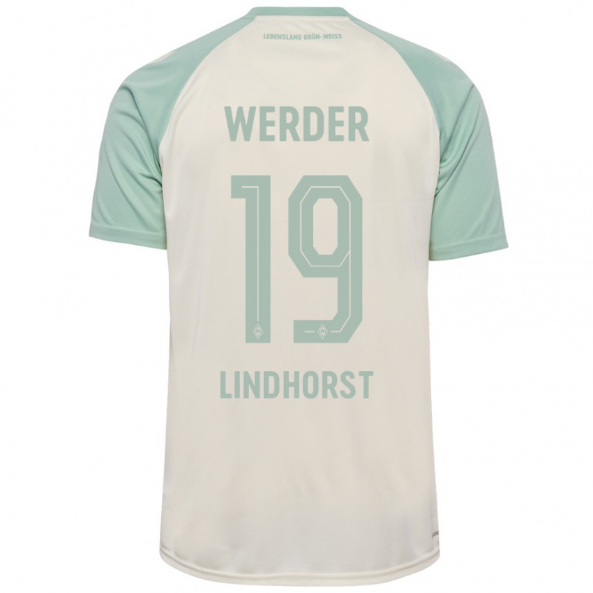 Niño Camiseta Jerrit Lindhorst #19 Blanquecino Verde Claro 2ª Equipación 2024/25 La Camisa