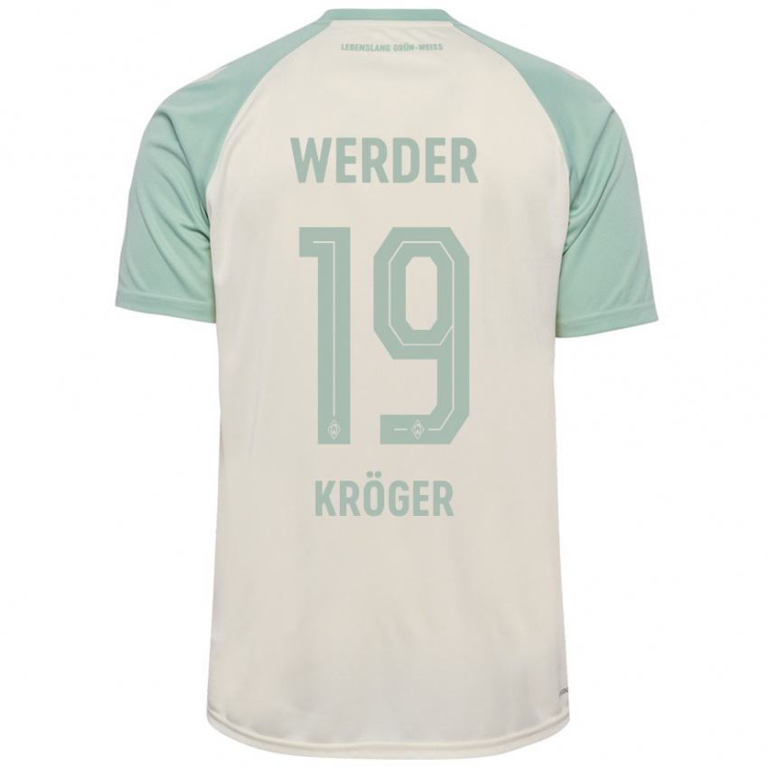 Niño Camiseta Moritz Kröger #19 Blanquecino Verde Claro 2ª Equipación 2024/25 La Camisa