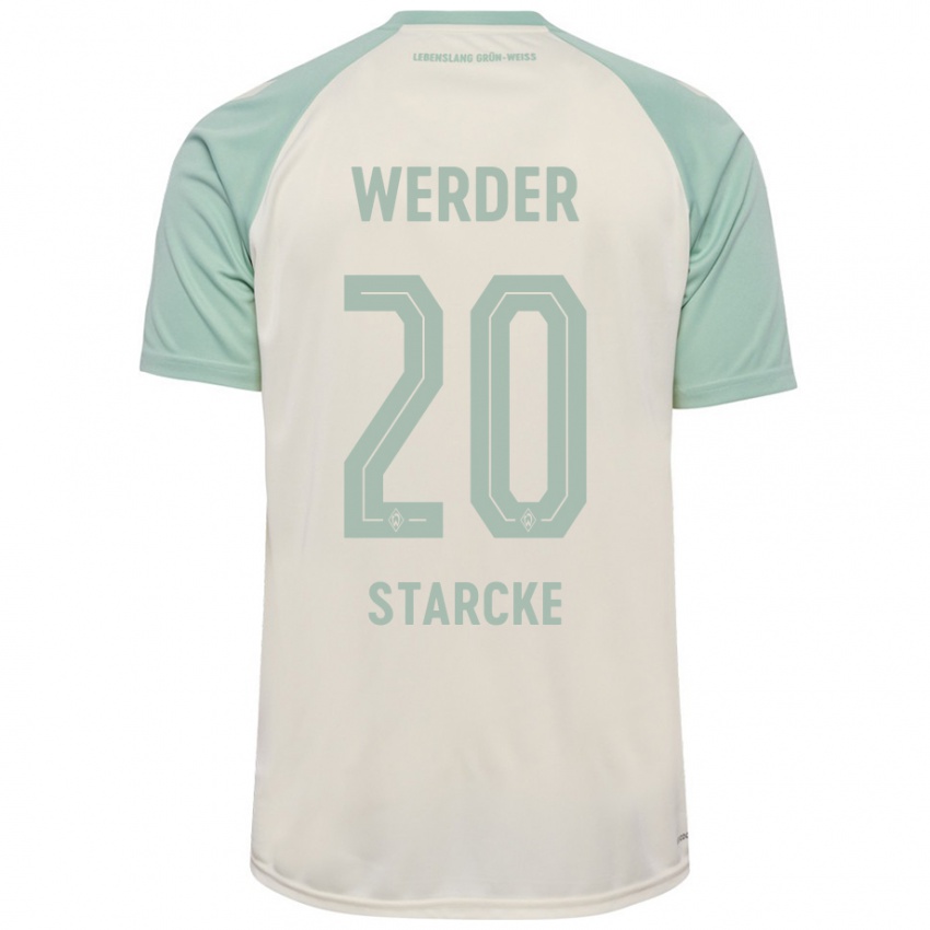 Niño Camiseta Bennet Starcke #20 Blanquecino Verde Claro 2ª Equipación 2024/25 La Camisa