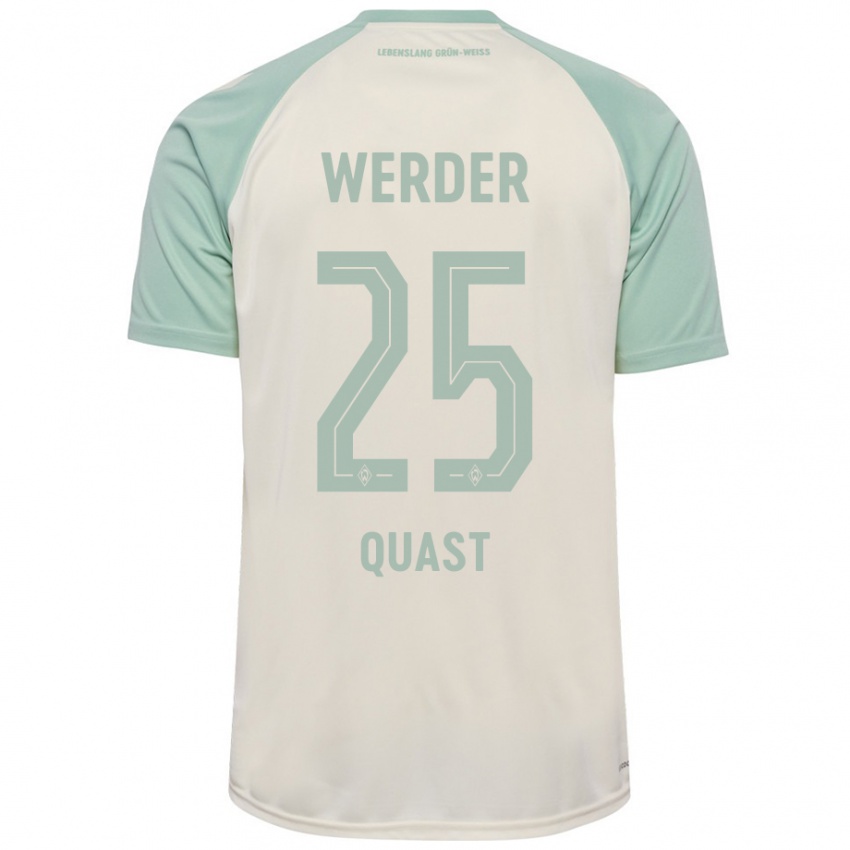 Niño Camiseta Sönke Quast #25 Blanquecino Verde Claro 2ª Equipación 2024/25 La Camisa