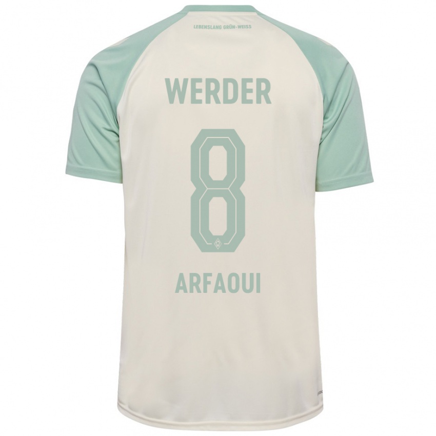 Niño Camiseta Amira Arfaoui #8 Blanquecino Verde Claro 2ª Equipación 2024/25 La Camisa