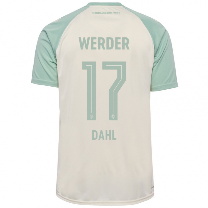 Niño Camiseta Amira Dahl #17 Blanquecino Verde Claro 2ª Equipación 2024/25 La Camisa