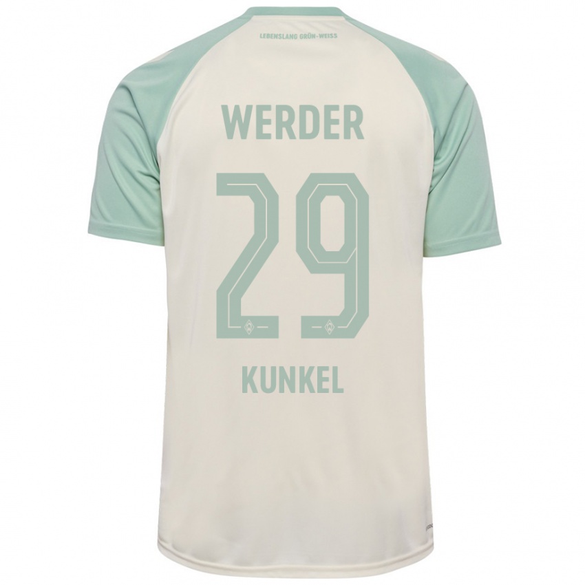 Niño Camiseta Melina Kunkel #29 Blanquecino Verde Claro 2ª Equipación 2024/25 La Camisa