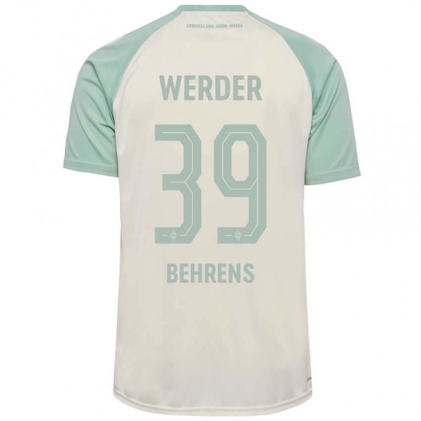 Niño Camiseta Jette Behrens #39 Blanquecino Verde Claro 2ª Equipación 2024/25 La Camisa