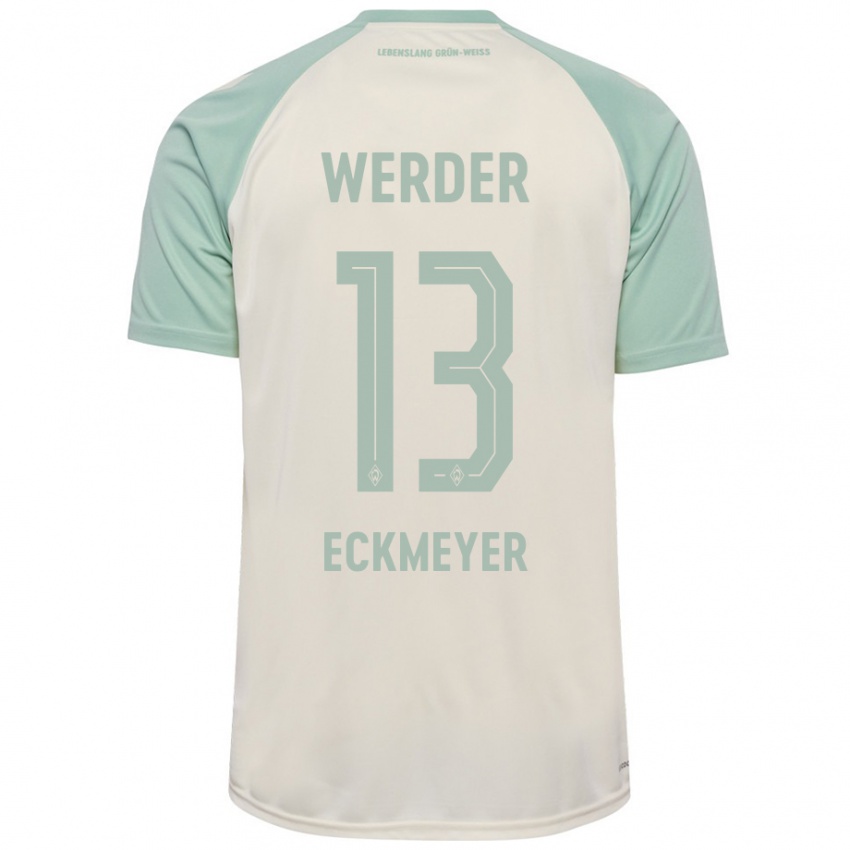 Niño Camiseta Tjark Eckmeyer #13 Blanquecino Verde Claro 2ª Equipación 2024/25 La Camisa