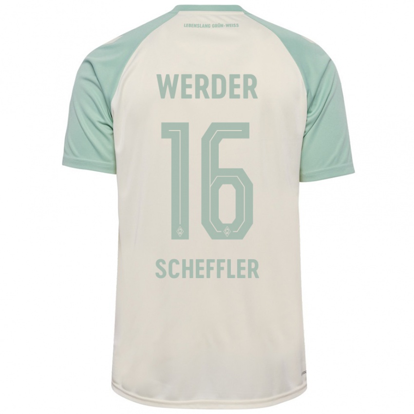 Niño Camiseta Ian Scheffler #16 Blanquecino Verde Claro 2ª Equipación 2024/25 La Camisa