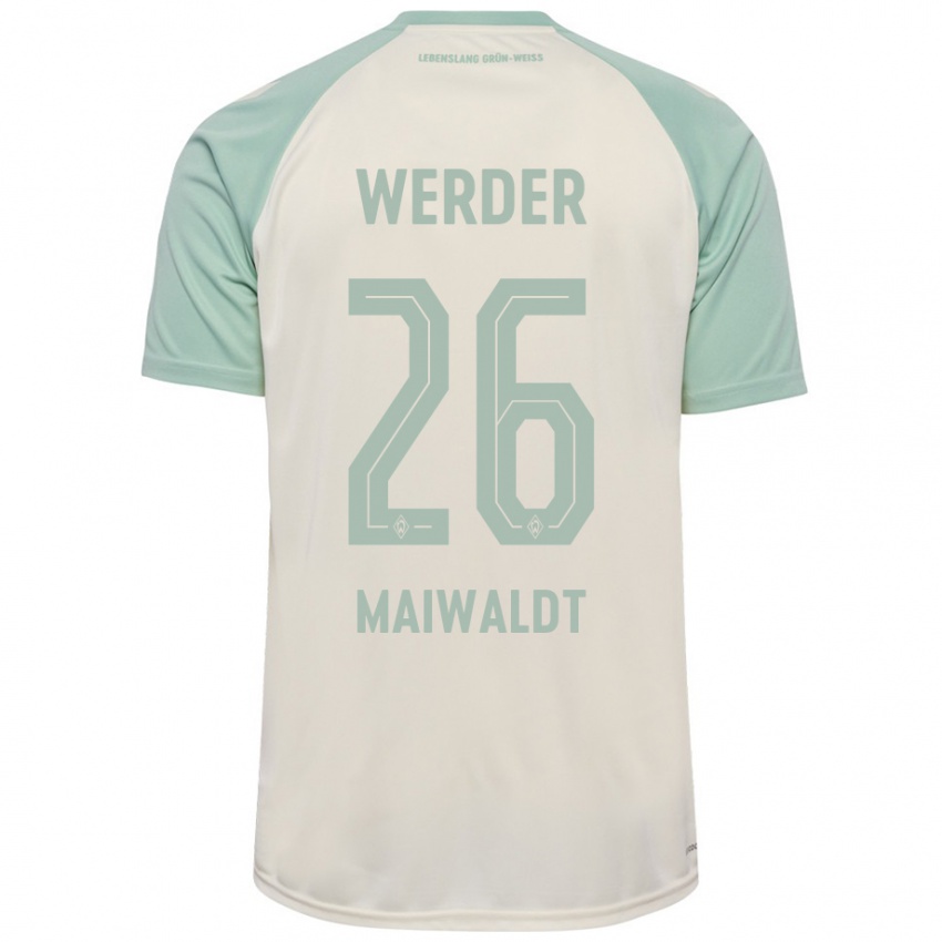 Niño Camiseta Julius Maiwaldt #26 Blanquecino Verde Claro 2ª Equipación 2024/25 La Camisa