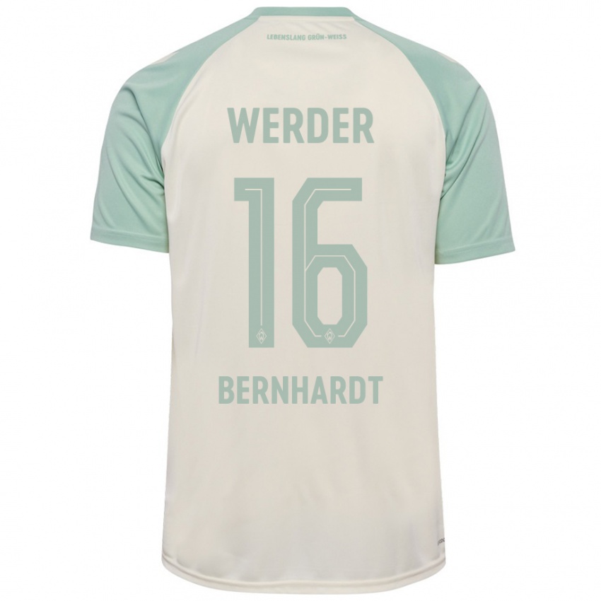 Niño Camiseta Emilie Bernhardt #16 Blanquecino Verde Claro 2ª Equipación 2024/25 La Camisa