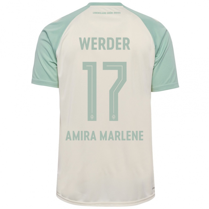 Niño Camiseta Amira Marlene Dahl #17 Blanquecino Verde Claro 2ª Equipación 2024/25 La Camisa