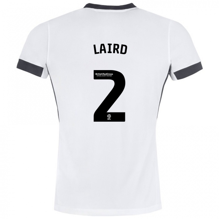 Niño Camiseta Ethan Laird #2 Blanco Negro 2ª Equipación 2024/25 La Camisa