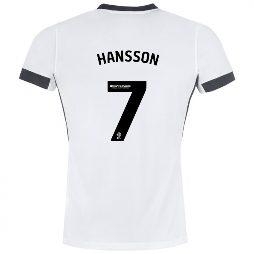 Niño Camiseta Emil Hansson #7 Blanco Negro 2ª Equipación 2024/25 La Camisa