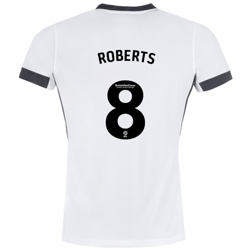 Niño Camiseta Tyler Roberts #8 Blanco Negro 2ª Equipación 2024/25 La Camisa