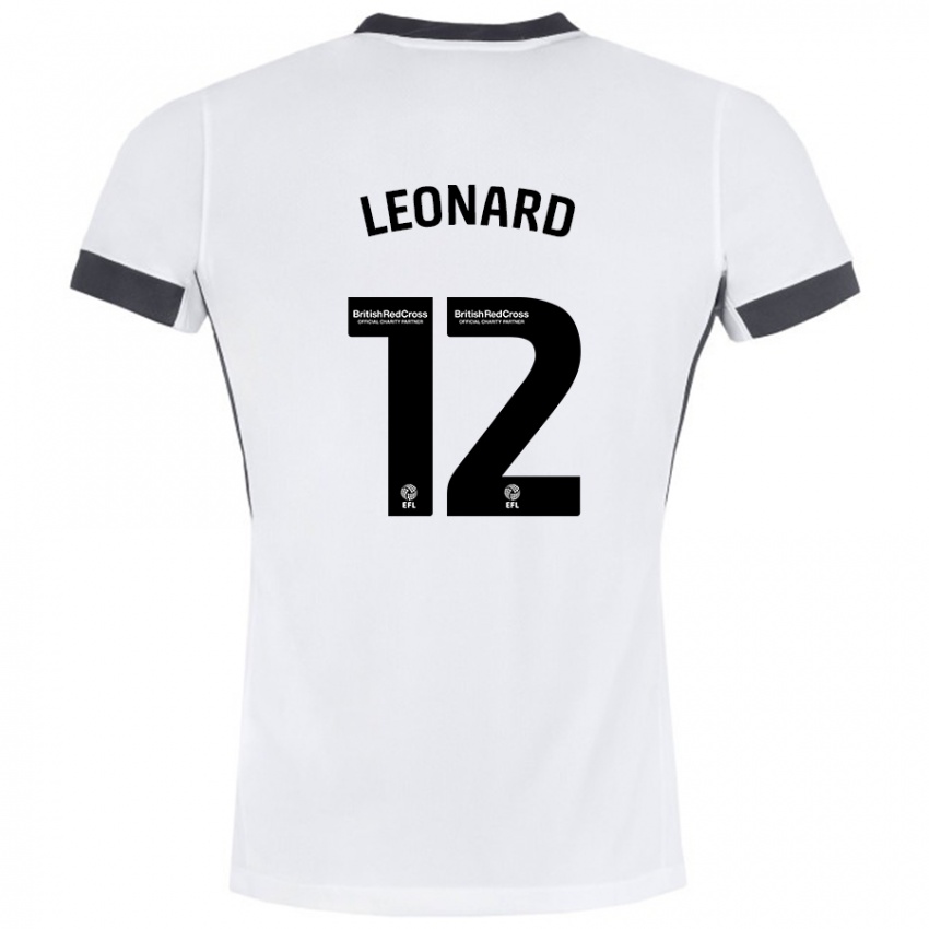 Niño Camiseta Marc Leonard #12 Blanco Negro 2ª Equipación 2024/25 La Camisa