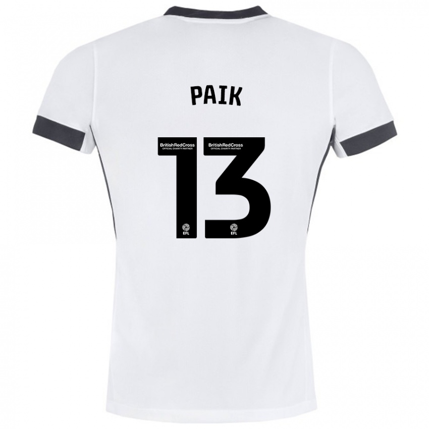 Niño Camiseta Seung-Ho Paik #13 Blanco Negro 2ª Equipación 2024/25 La Camisa