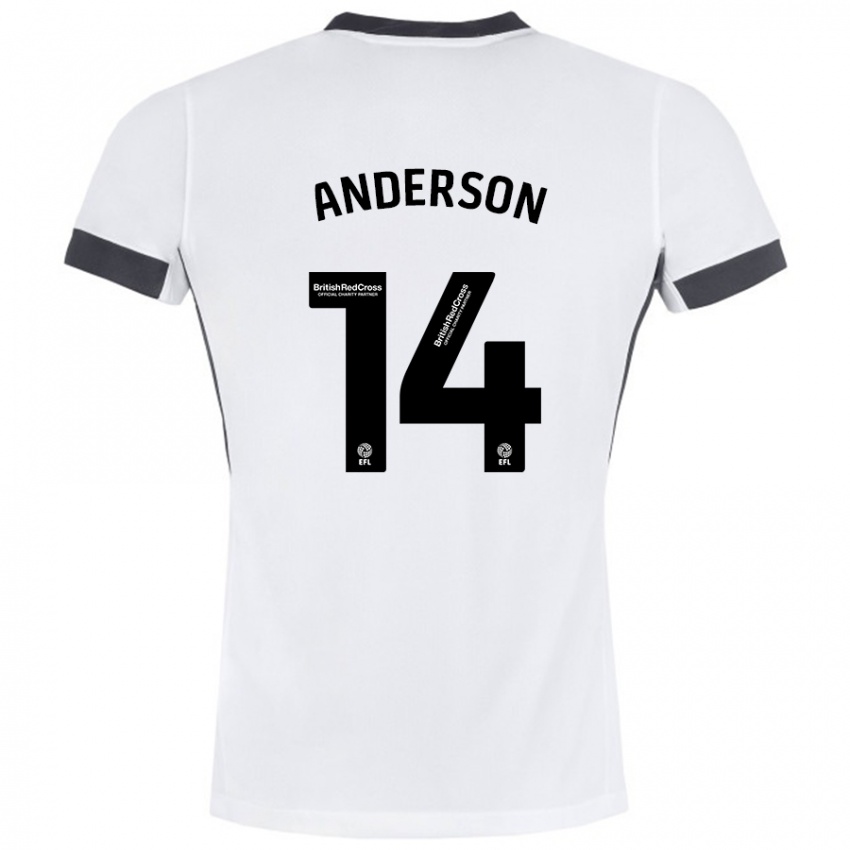 Niño Camiseta Keshi Anderson #14 Blanco Negro 2ª Equipación 2024/25 La Camisa