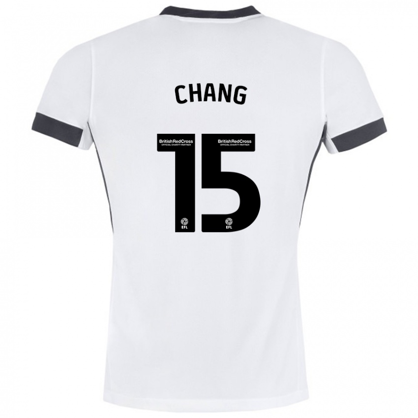 Niño Camiseta Alfie Chang #15 Blanco Negro 2ª Equipación 2024/25 La Camisa