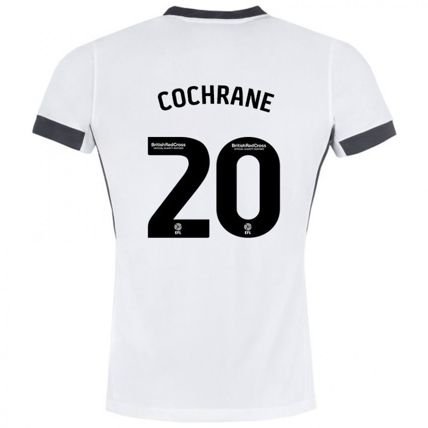 Niño Camiseta Alex Cochrane #20 Blanco Negro 2ª Equipación 2024/25 La Camisa