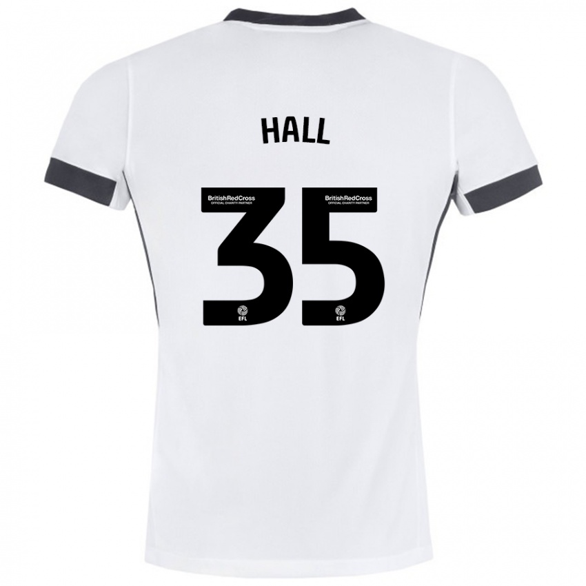 Niño Camiseta George Hall #35 Blanco Negro 2ª Equipación 2024/25 La Camisa