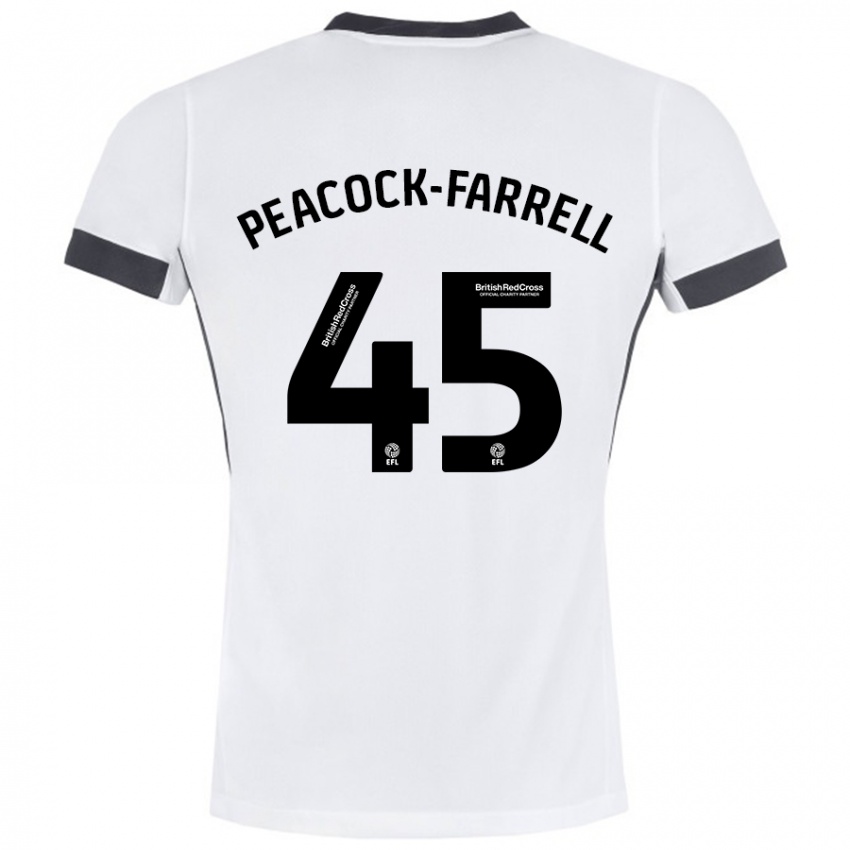 Niño Camiseta Bailey Peacock-Farrell #45 Blanco Negro 2ª Equipación 2024/25 La Camisa