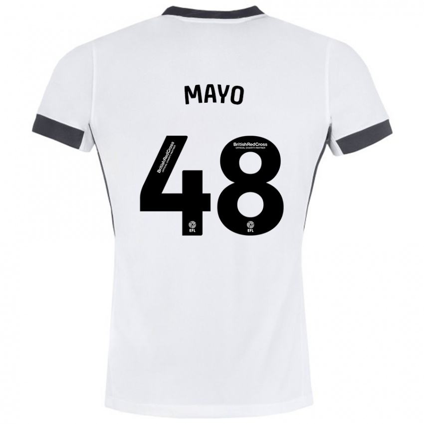 Niño Camiseta Bradley Mayo #48 Blanco Negro 2ª Equipación 2024/25 La Camisa