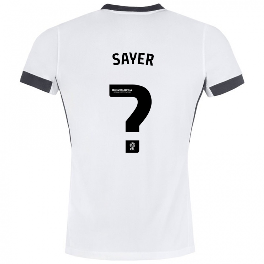 Niño Camiseta Olly Sayer #0 Blanco Negro 2ª Equipación 2024/25 La Camisa