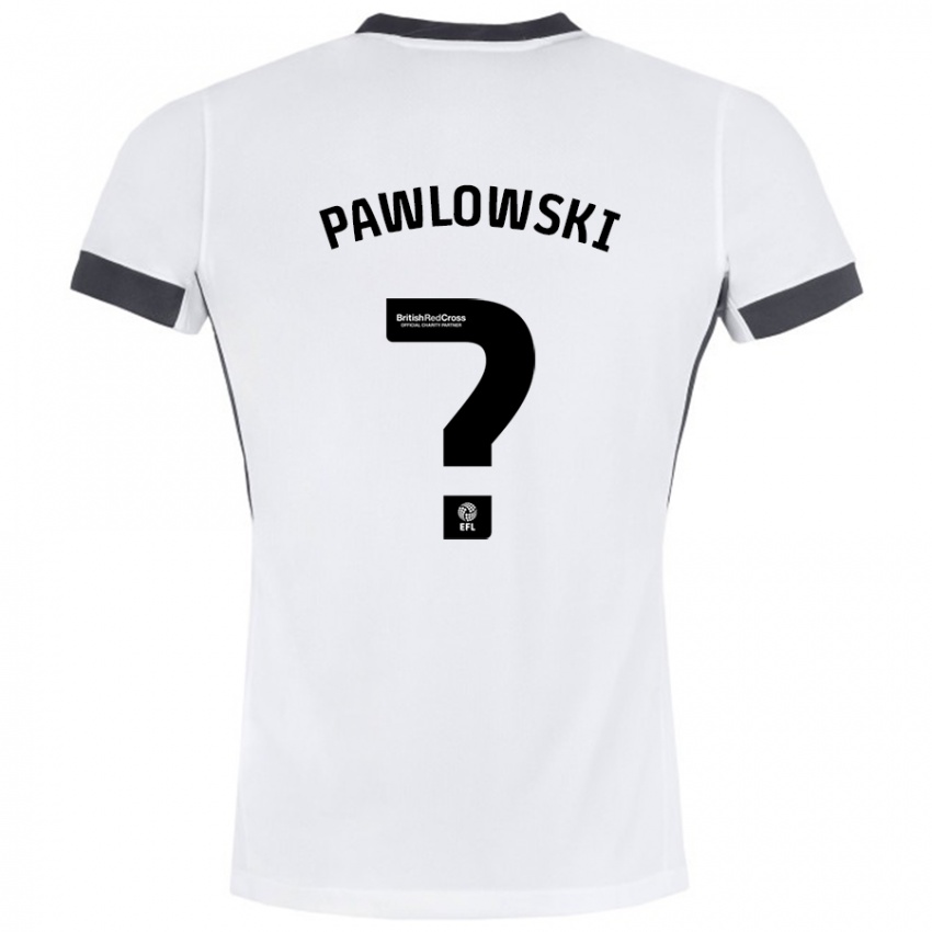 Niño Camiseta Jakub Pawlowski #0 Blanco Negro 2ª Equipación 2024/25 La Camisa