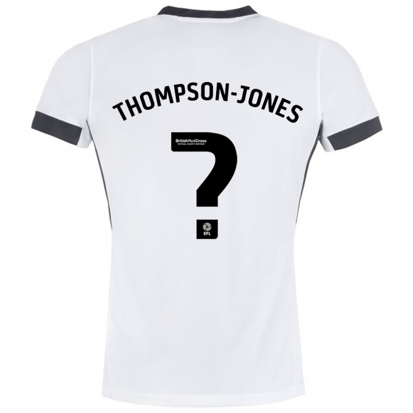 Niño Camiseta Riquelme Thompson-Jones #0 Blanco Negro 2ª Equipación 2024/25 La Camisa