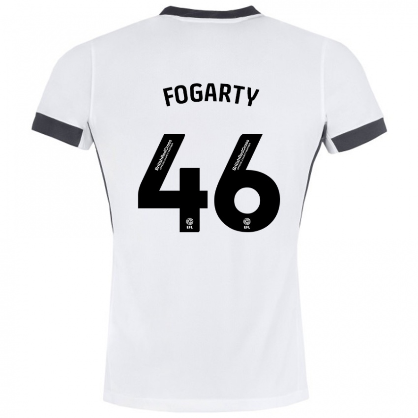 Niño Camiseta Tom Fogarty #46 Blanco Negro 2ª Equipación 2024/25 La Camisa