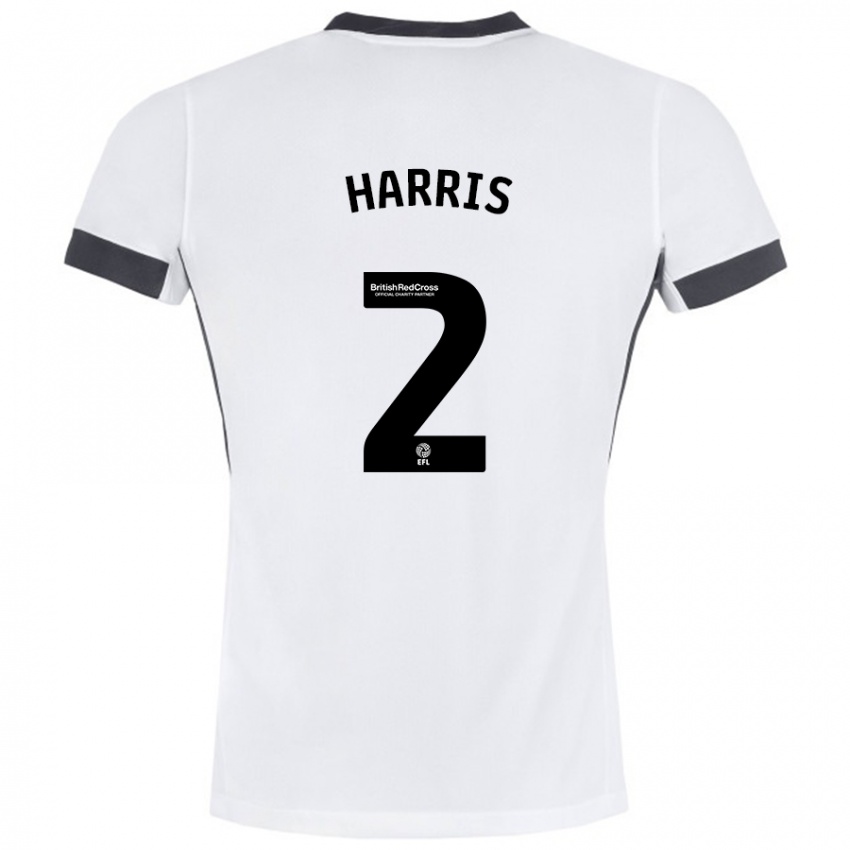 Niño Camiseta Martha Harris #2 Blanco Negro 2ª Equipación 2024/25 La Camisa