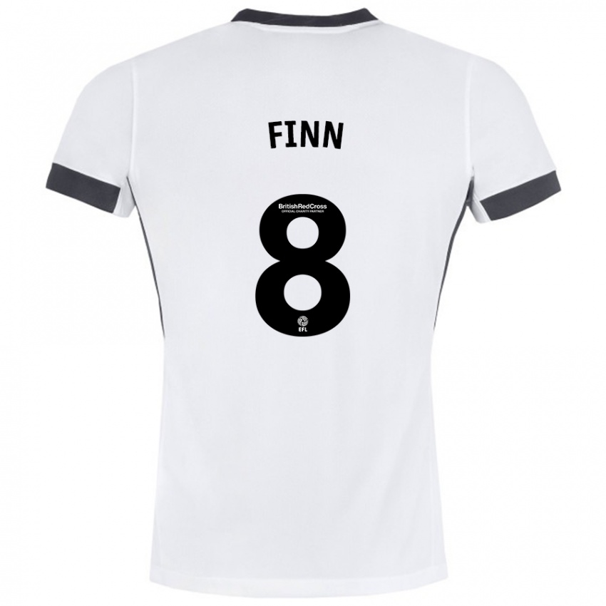 Niño Camiseta Jamie Finn #8 Blanco Negro 2ª Equipación 2024/25 La Camisa